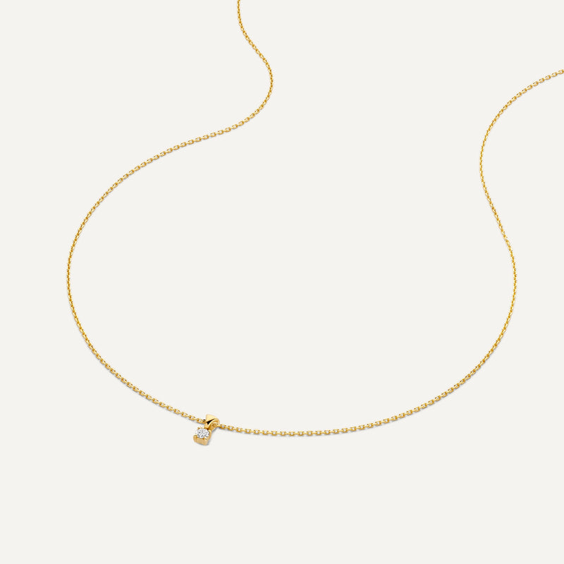 Four Prong Diamant Linked Anhänger Halskette (0.05 ct)