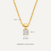 585er Gold mit Diamant Four Prong Diamant Linked Anhänger Halskette (0.07 ct) - 7