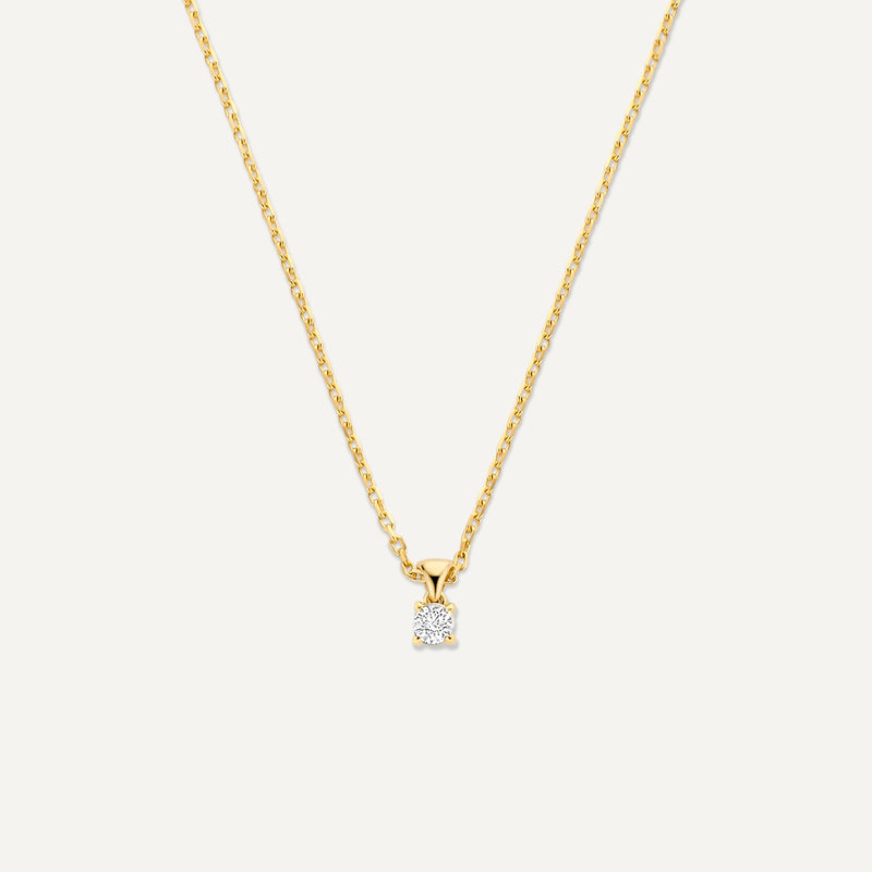 Four Prong Diamant Linked Anhänger Halskette (0.07 ct)