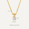 585er Gold mit Diamant Four Prong Diamant Linked Anhänger Halskette (0.08 ct) - 7