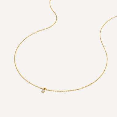585er Gold mit Diamant Four Prong Diamant Linked Anhänger Halskette (0.08 ct) - 6
