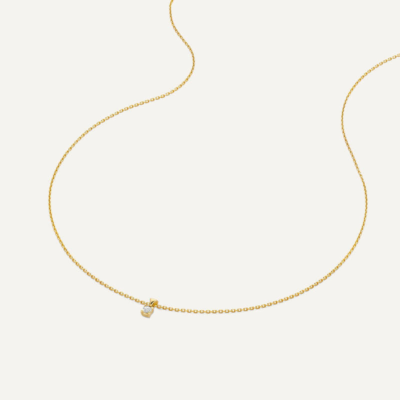 Four Prong Diamant Linked Anhänger Halskette (0.08 ct)