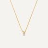 585er Gold mit Diamant Four Prong Diamant Linked Anhänger Halskette (0.08 ct) - 1