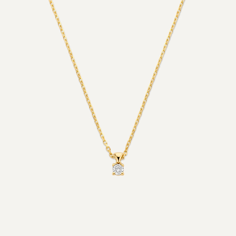 Four Prong Diamant Linked Anhänger Halskette (0.08 ct)