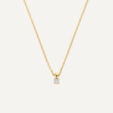 Four Prong Diamant Linked Pendant Ketting (0.08 ct)
