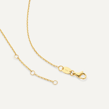 585er Gold mit Diamant Four Prong Diamant Linked Anhänger Halskette (0.08 ct) - 10