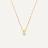 585er Gold mit Diamant Six Prong Diamant Linked Anhänger Halskette (0.10 ct) - 1