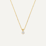 Six Prong Diamant Linked Anhänger Halskette (0.10 ct)