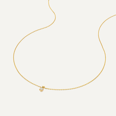 585er Gold mit Diamant Six Prong Diamant Linked Anhänger Halskette (0.10 ct) - 7