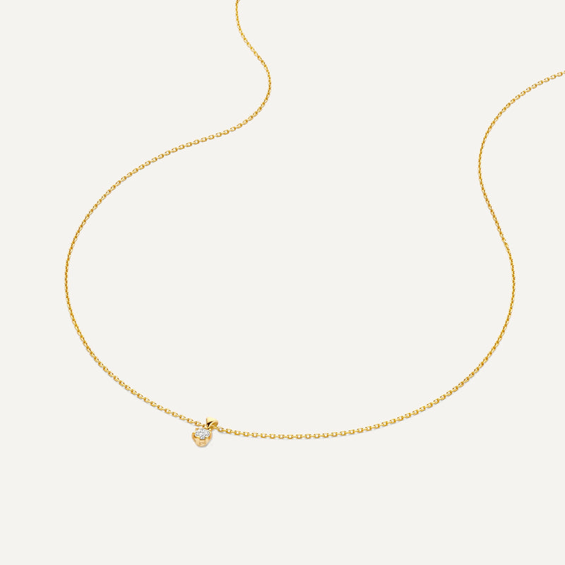 Six Prong Diamant Linked Anhänger Halskette (0.10 ct)