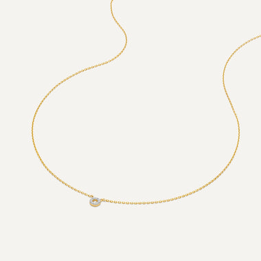 14 Karat Gold with Diamonds Diamond Open Halo Pendant Necklace (0.05 ct) - 7