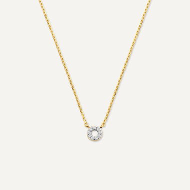 14 Karat Gold with Diamonds Diamond Open Halo Pendant Necklace (0.05 ct) - 1