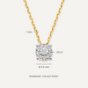 14 Karaat Goud met Diamanten Four Prong Diamant Halo Pendant Ketting (0.05 ct) - 7