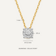 Four Prong Diamant Halo Pendant Ketting (0.05 ct)