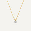 14 Karat Gold with Diamonds Diamond Halo Linked Pendant Necklace (0.05 ct) - 1