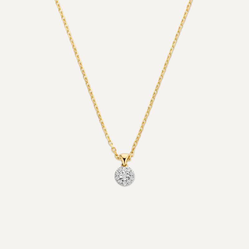 Diamond Halo Linked Pendant Necklace (0.05 ct)