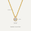 Oro de 14 Quilates con Diamante Collar con Colgante Engarzado con Diamante en Bezel Set (0.01 ct) - 8