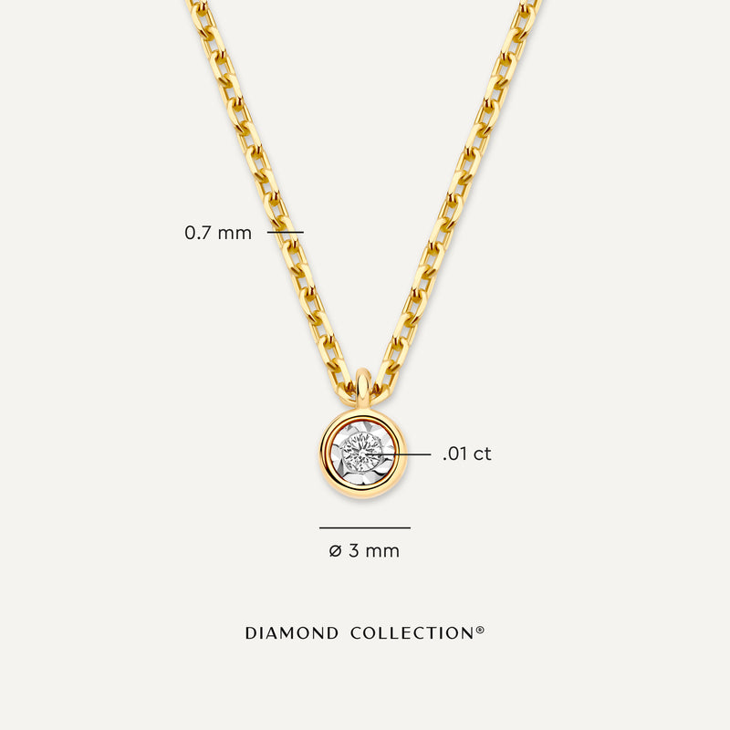 Collar con Colgante Engarzado con Diamante en Bezel Set (0.01 ct)