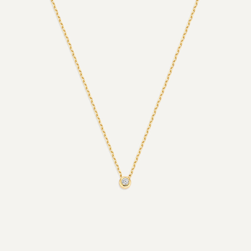 Collier Pendentif Epais Bezel Diamant (0.03 ct)