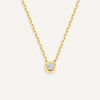 Or 14 Carats avec Diamant Collier Pendentif Epais Bezel Diamant (0.03 ct) - 6
