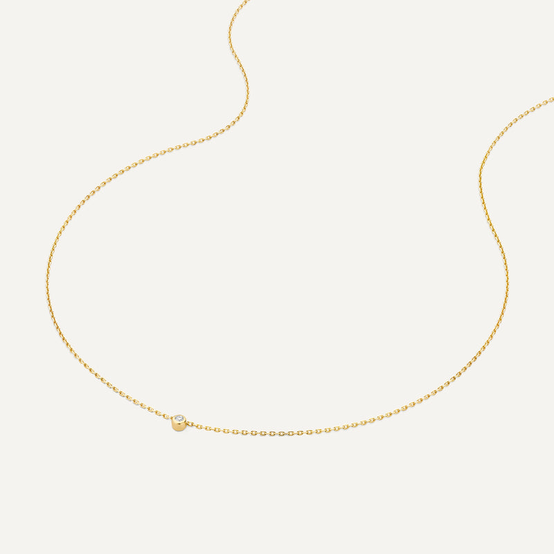 Collier Pendentif Epais Bezel Diamant (0.03 ct)