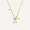 Oro de 14 Quilates con Diamante Collar Colgante de Diamante con Engaste Bezel Ancho (0.03 ct) - 7