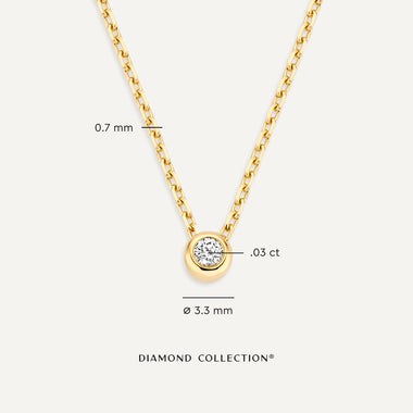 Oro de 14 Quilates con Diamante Collar Colgante de Diamante con Engaste Bezel Ancho (0.03 ct) - 7