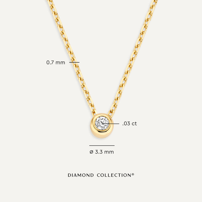 Collar Colgante de Diamante con Engaste Bezel Ancho (0.03 ct)