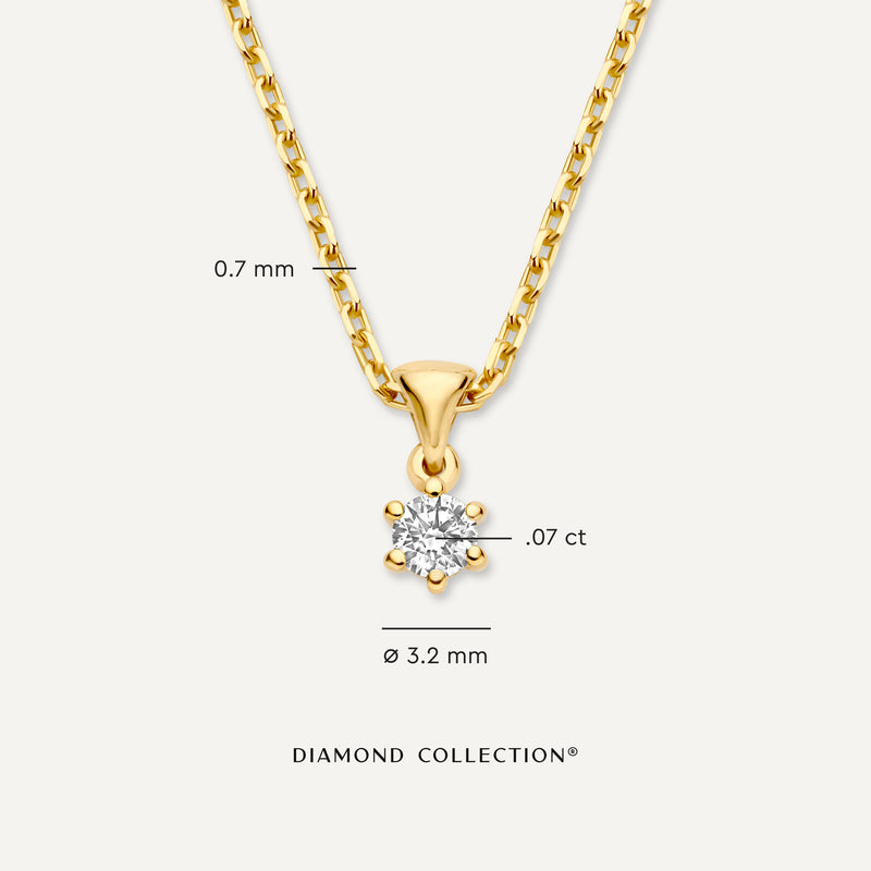 Six Prong Diamond Linked Pendant Necklace (0.07 ct)