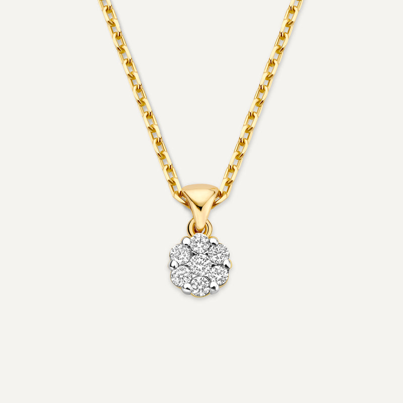 Collier Pendentif Cluster Lié Diamant (0.08 ct)