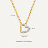 Oro de 18 Quilates con Diamantes Collar de Eslabones con Colgante de Corazón y Diamantes Half Pavé (0.02 ct) - 4