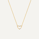 Collar con Colgante de Corazón Abierto y Diamante (0.01 ct)