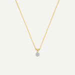Six Prong Diamant Cluster Linked Pendant Ketting (0.06 ct)