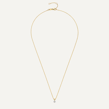 Or 14 Carats avec Diamants Collier Pendentif Cluster Six Prong Lié Diamant (0.06 ct) - 10