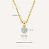 Oro de 14 Quilates con Diamantes Six Prong Diamond Cluster Linked Pendant Necklace (0.06 ct) - 7