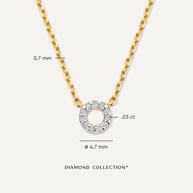 Oro de 14 Quilates con Diamantes Collar con Colgante Open Halo de Diamantes (0.03 ct) - 8