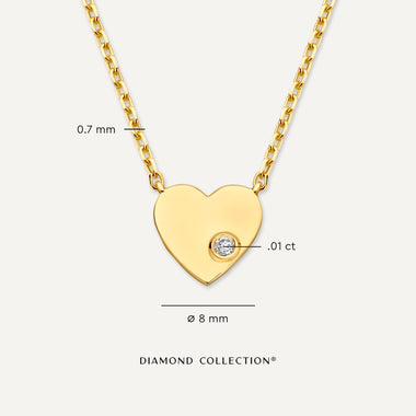 Oro de 14 Quilates con Diamante Collar Colgante de Corazón con Diamante (0.01 ct) - 8