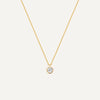 14 Karat Gold with Diamond Bezel Set Diamond Linked Pendant Necklace (0.03 ct) - 1