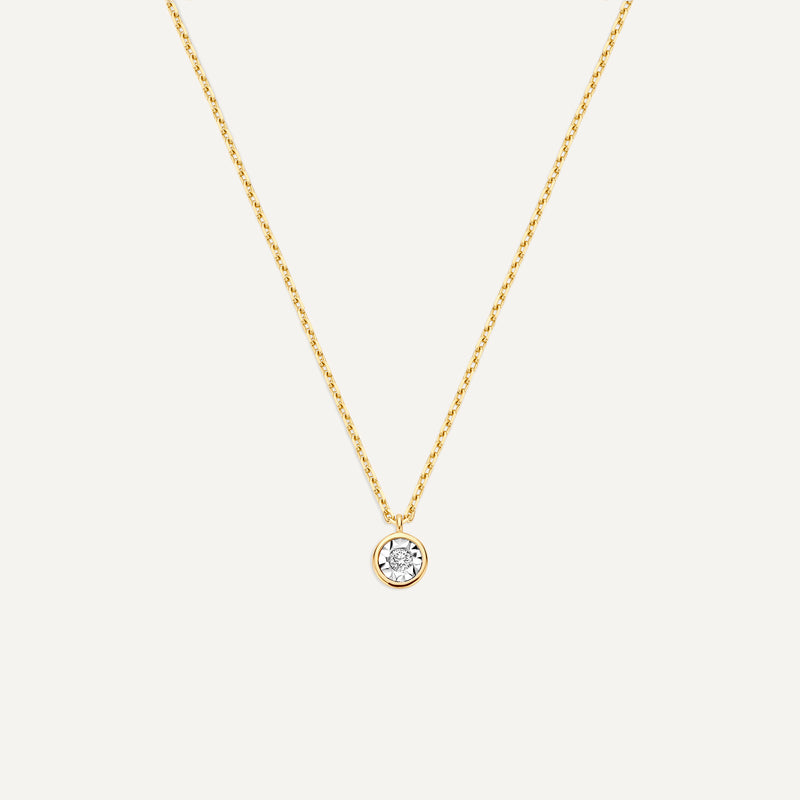 Bezel Set Diamond Linked Pendant Necklace (0.03 ct)