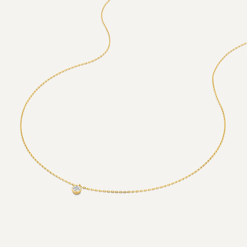 Bezel Set Diamond Linked Pendant Necklace (0.03 ct)