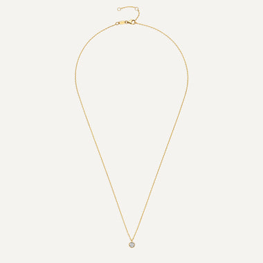 14 Karat Gold with Diamond Bezel Set Diamond Linked Pendant Necklace (0.03 ct) - 5