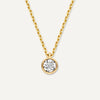 14 Karat Gold with Diamond Bezel Set Diamond Linked Pendant Necklace (0.03 ct) - 3