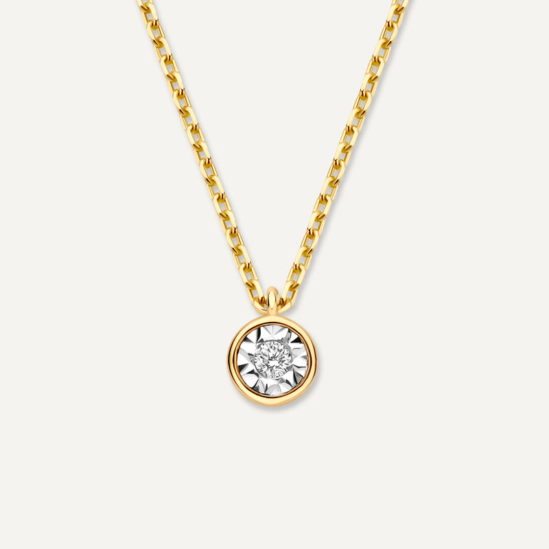 Bezel Set Diamond Linked Pendant Necklace (0.03 ct)