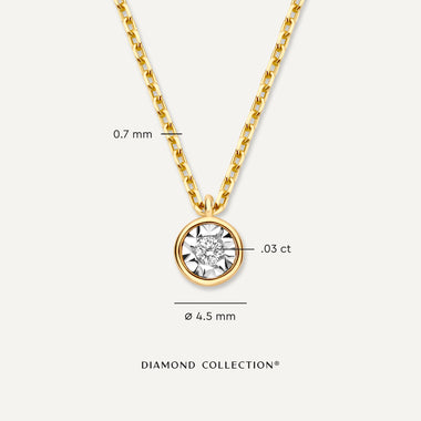 14 Karat Gold with Diamond Bezel Set Diamond Linked Pendant Necklace (0.03 ct) - 6