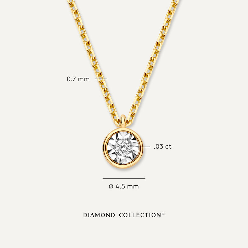 Bezel Set Diamond Linked Pendant Necklace (0.03 ct)