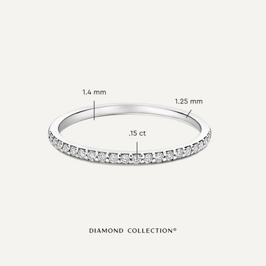 Or Blanc 14 Carats avec Diamants Diamond Alliance Ring (0.15 ct) - 5