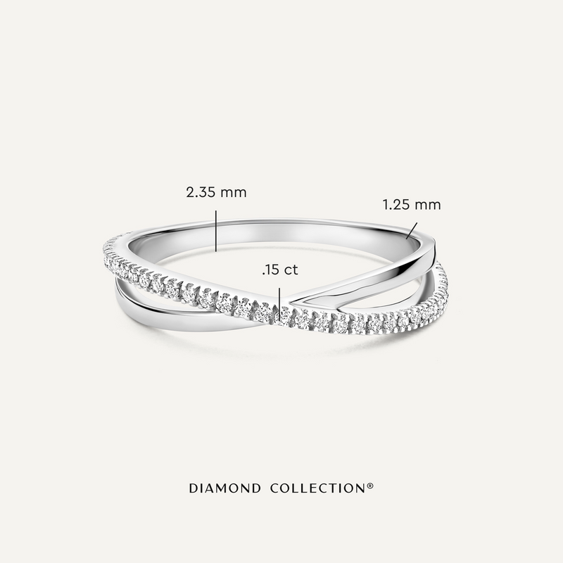 Diamond Crossover Ring (0.15 ct)