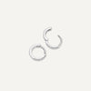 14 Karat White Gold with Diamonds Pavé Diamond Mini Huggie Hoops (8mm) (0.05 ct) - 6