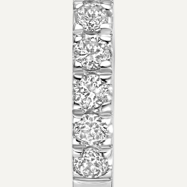 14 Karat White Gold with Diamonds Pavé Diamond Mini Huggie Hoops (8mm) (0.05 ct) - 7