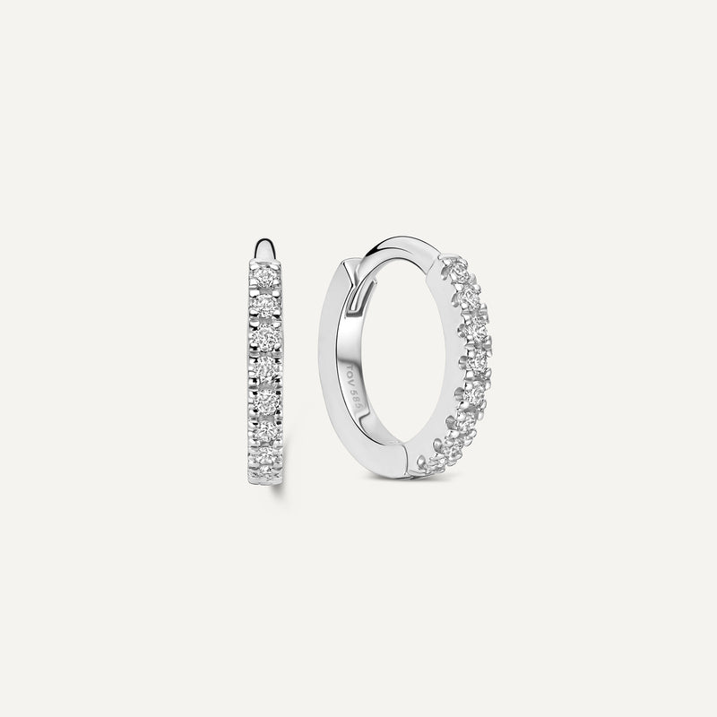 Pavé Diamond Petit Huggie Créoles (10mm) (0.06 ct)
